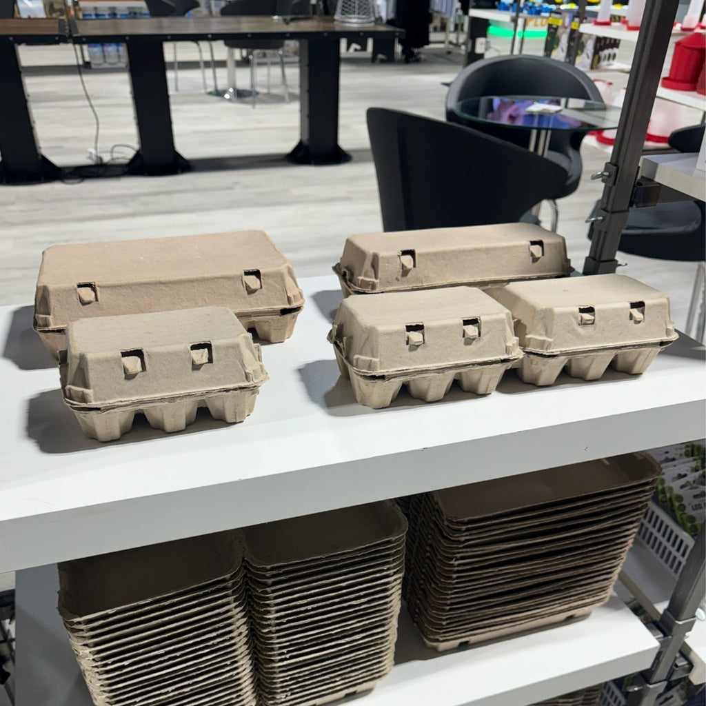 10-Egg Cartons - Natural Pulp, Flat Top Blank