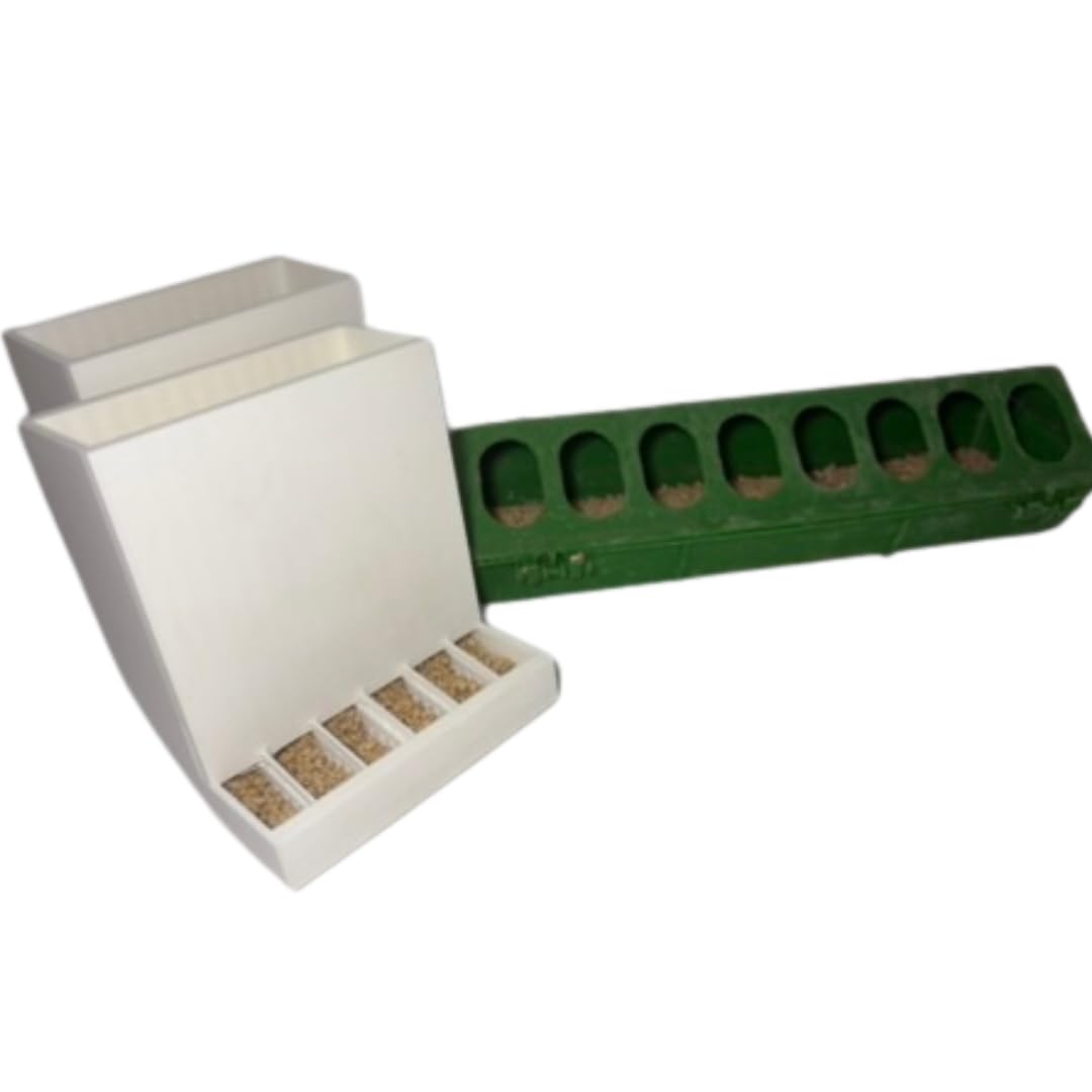 Button Quail Feeders (2), Adjustable Spill-Resistant Design Made in USA